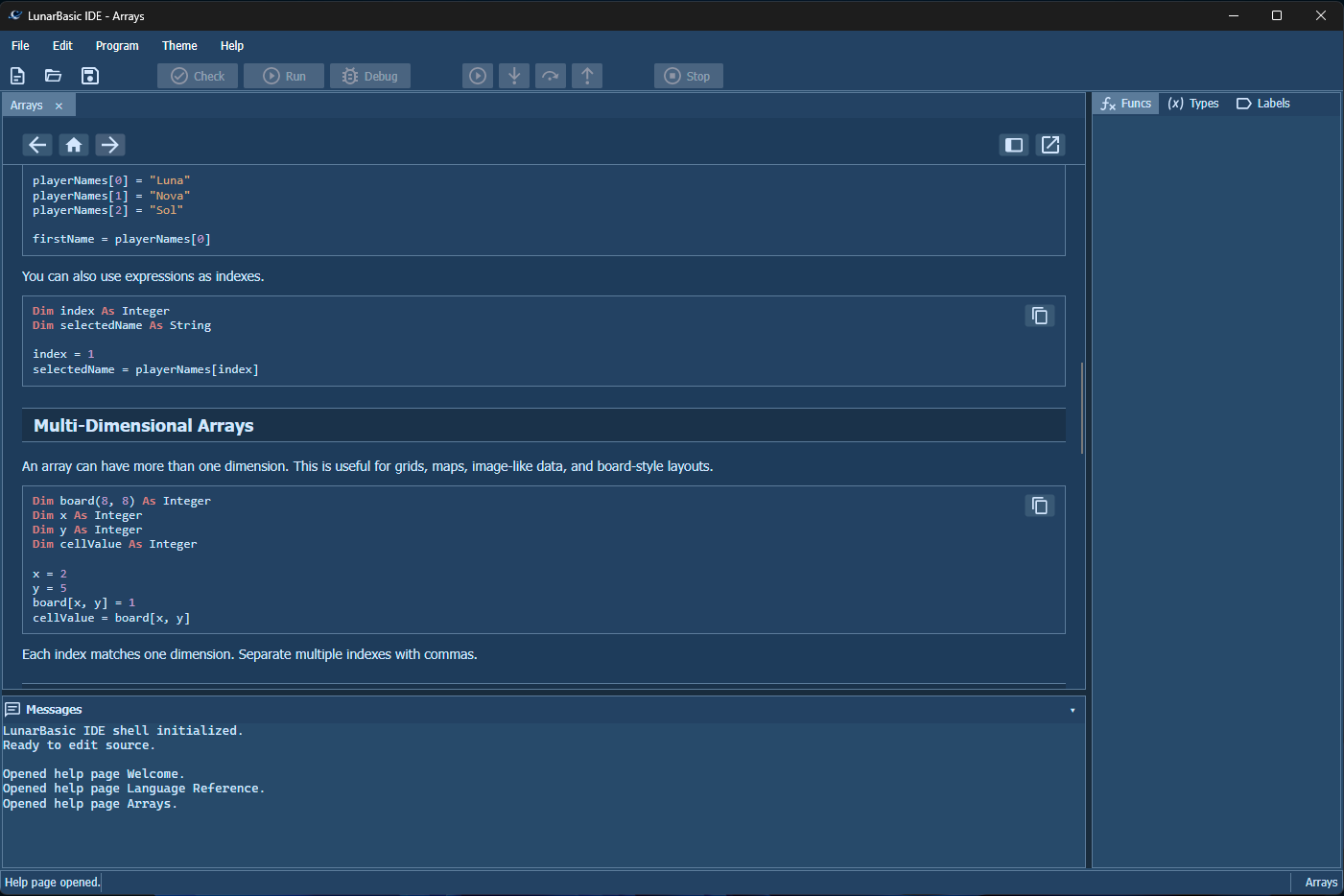 Main editor workspace