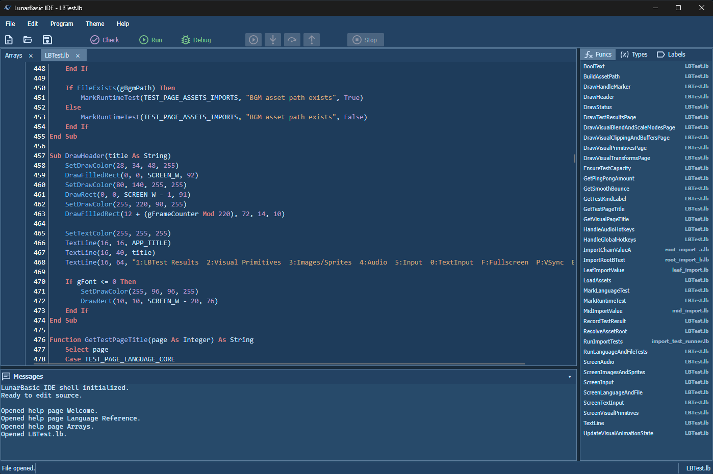 Code editor and navigation pane